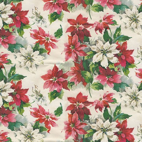 TIM HOLTZ - HOLIDAY PAST - Poinsettia Print Flannel, Multi