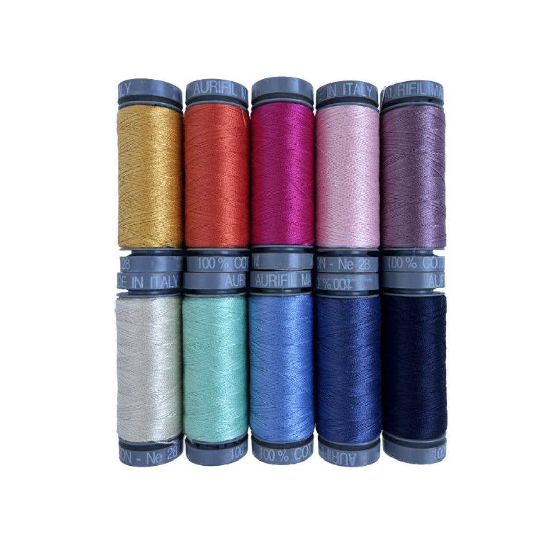 AURIFIL - Foundations Mini 28wt Collection - 10 Small Spools AC28FC10