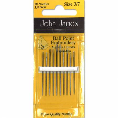 John James Embroidery / Crewel Ball Point Needles Assorted Sizes 3/7