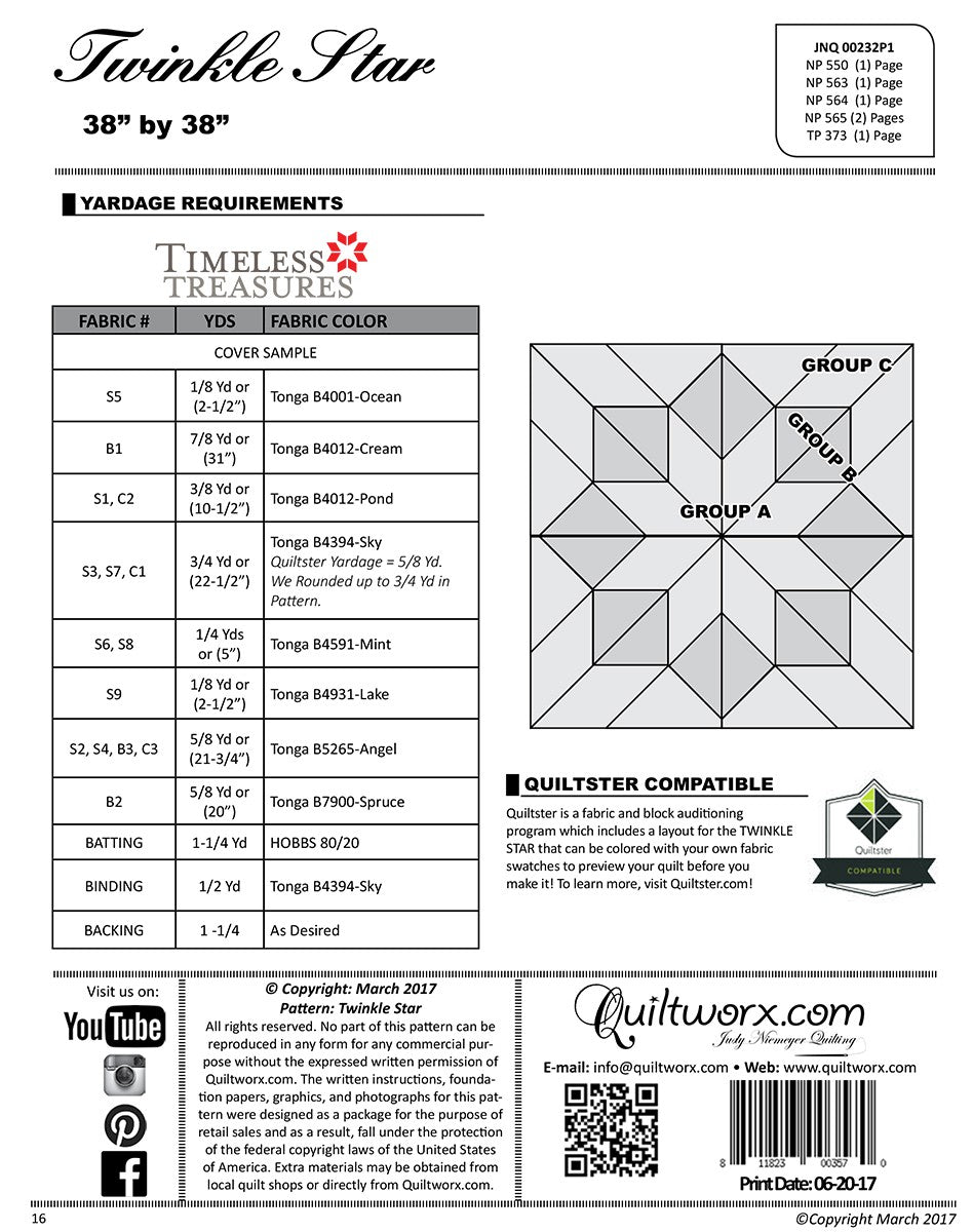 QUILTWORX.COM - The Twinkle Star Pattern JNQ00232P1