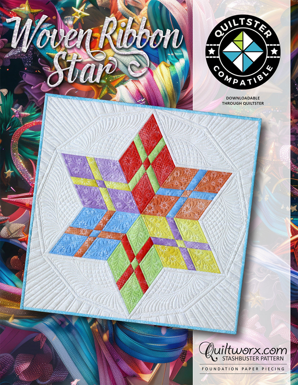 QUILTWORX.COM - Woven Ribbon Star Pattern JNQ00251P2