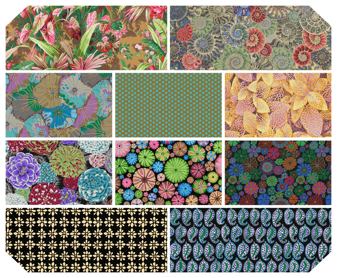 KAFFE FASSETT COLLECTIVE - AUGUST 2024 - Fat Quarter Bundle, Dark