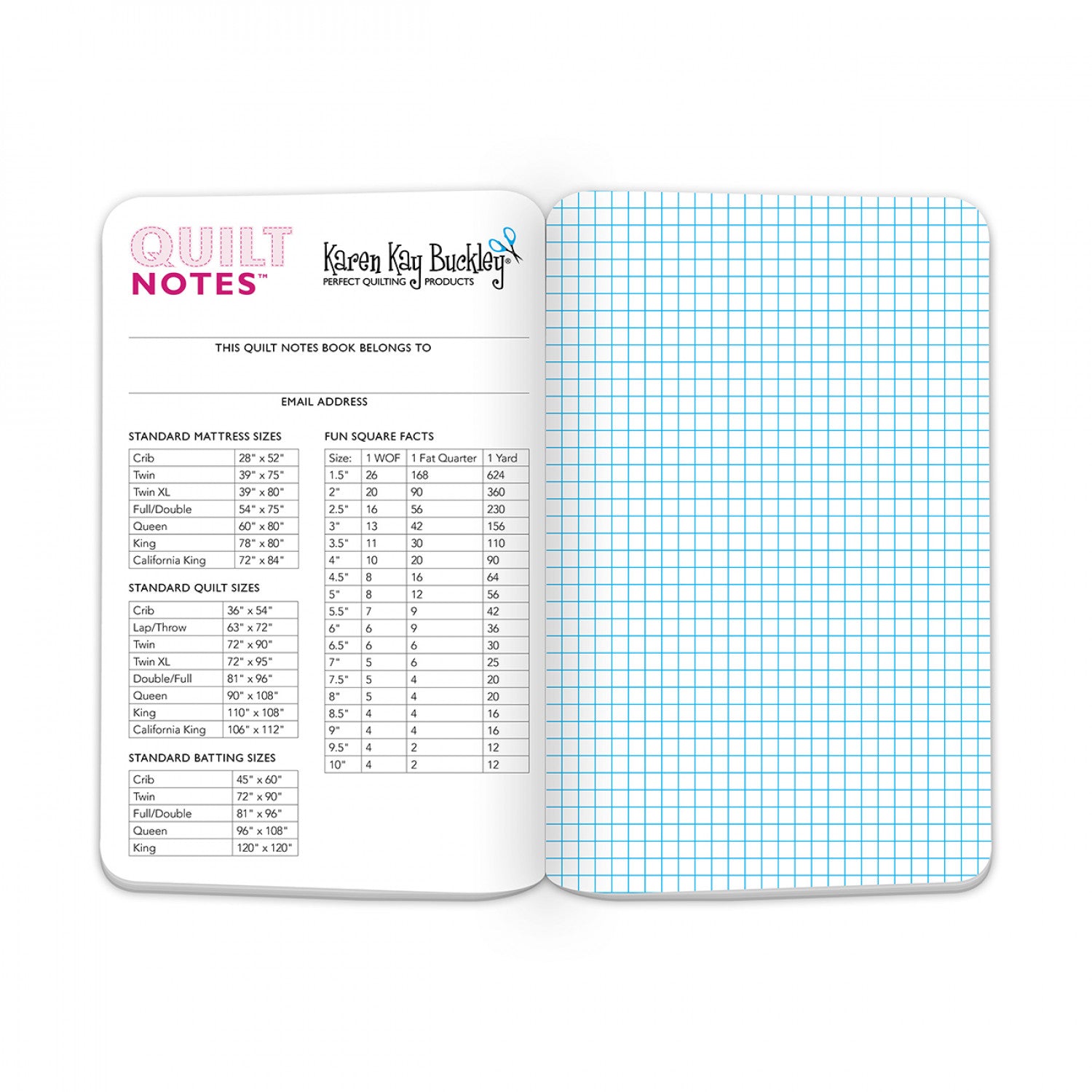 KAREN KAY BUCKLEY - Quilt Notes Graph Paper Notebooks