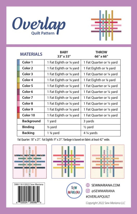 KONA SOLIDS - COTY 2025 - Overlap Quilt Kit