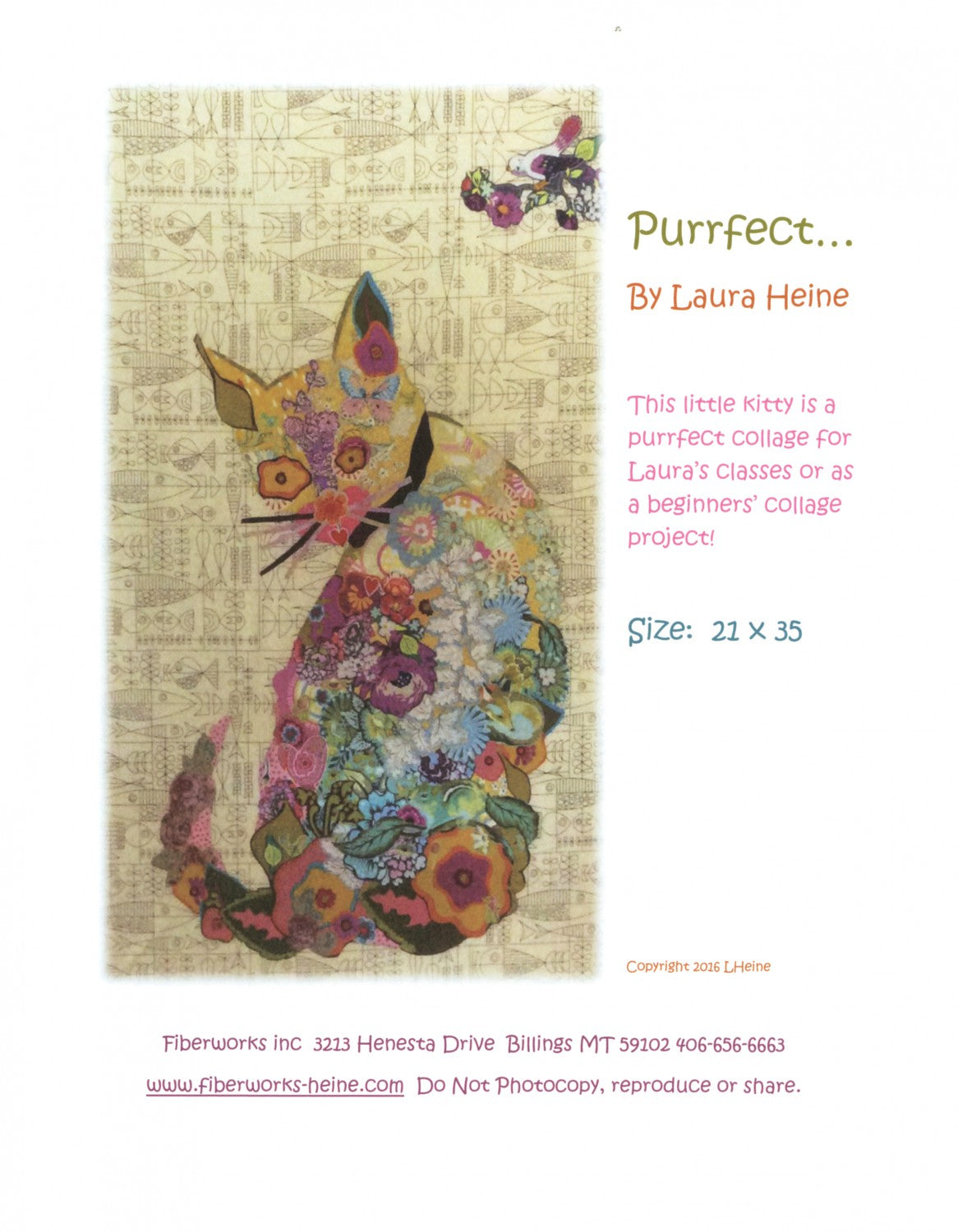 Laura Heine - Purrfect Cat Collage Pattern