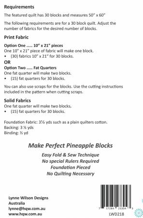 Lynne Wilson Designs - Perfect Pineapples Pattern