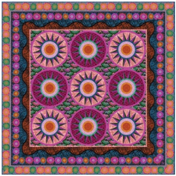 ANNA MARIA PARRY - Perennial Borders - Hello Beautiful Quilt Kit   Lush Throw