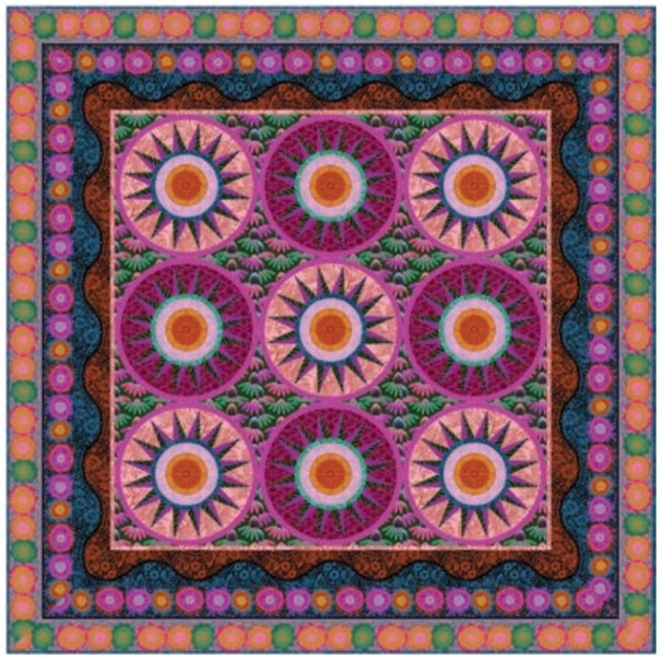 ANNA MARIA PARRY - Perennial Borders - Hello Beautiful Quilt Kit   Lush Throw