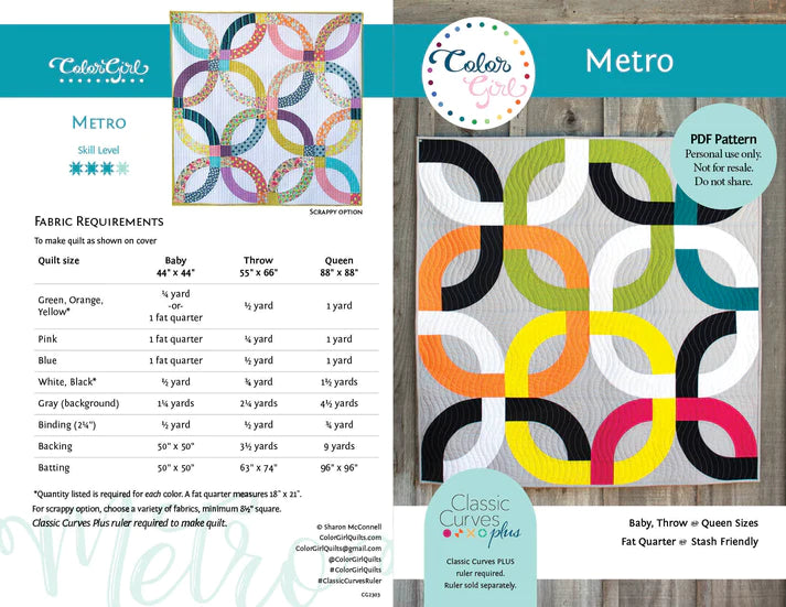 Color Girl Quilts - Metro Quilt Pattern