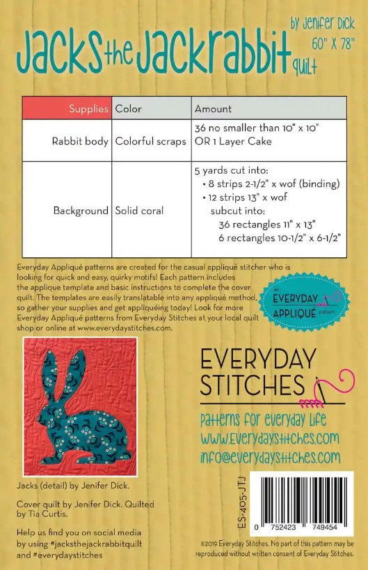 EVERYDAY STITCHES - Jacks The Jackrabbit Pattern