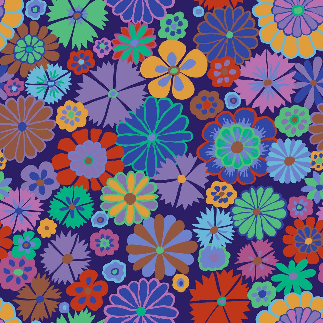 KAFFE FASSETT COLLECTIVE - AUGUST 2024 - Folk Flower, Purple