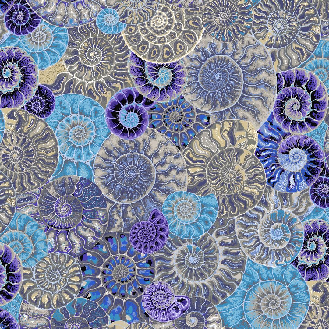 KAFFE FASSETT COLLECTIVE - AUGUST 2024 - Ammonites, Blue