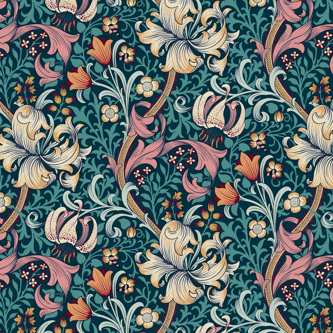 THE ORIGINAL MORRIS & CO. - Red House - Golden Lily, Teal