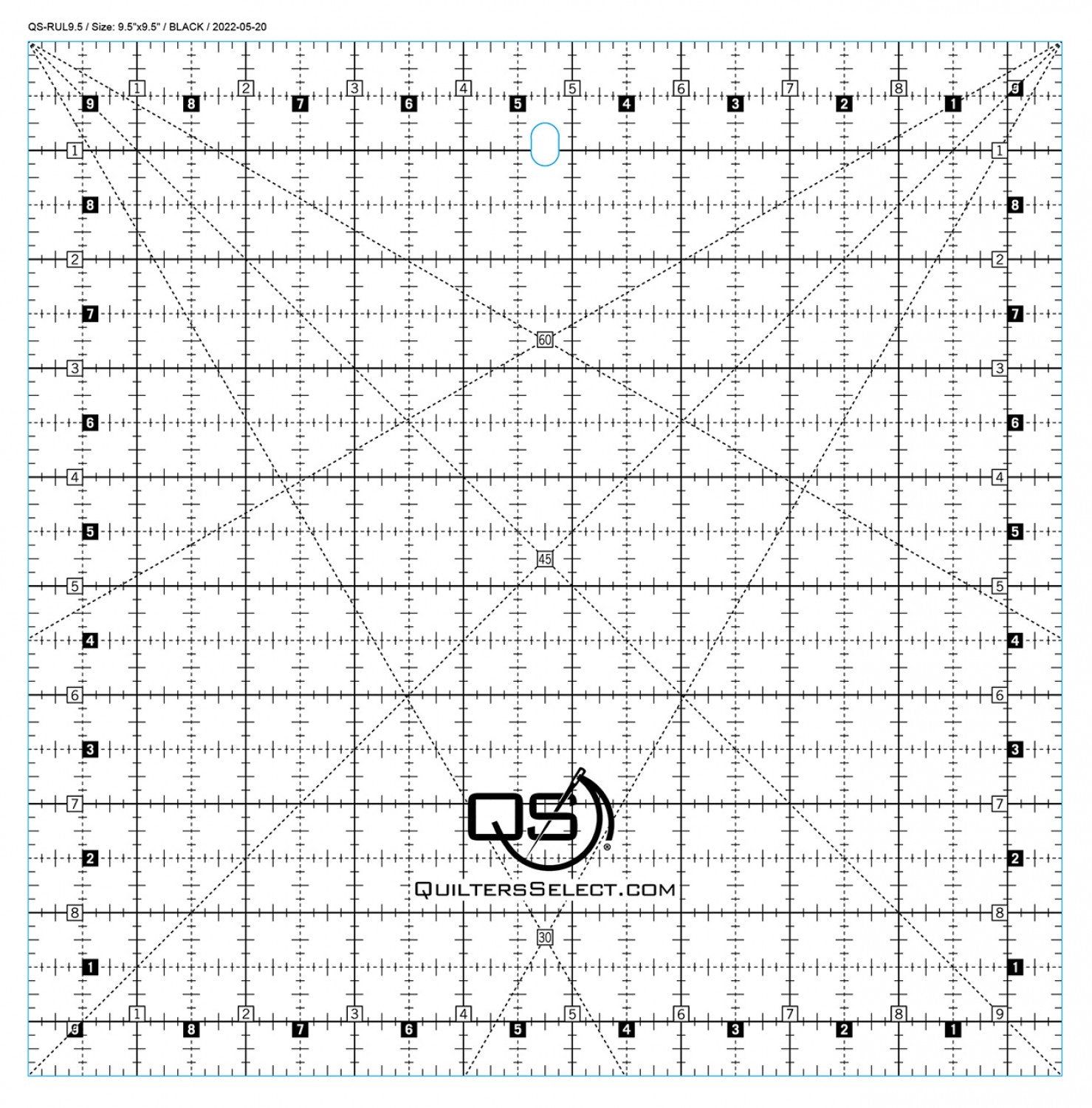 QUILTER'S Select - Quilting Ruler 9-1/2in x 9-1/2in