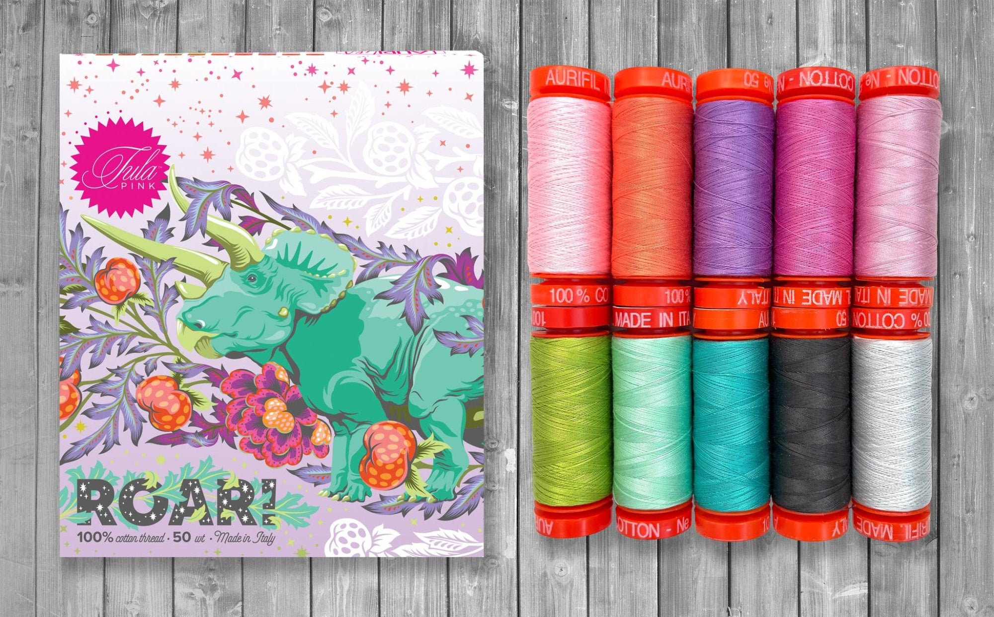 AURIFIL - TULA PINK - ROAR , 50WT THREAD COLLECTION 