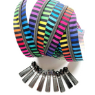 SHH-ZIP5EACOLOR SEW HUNGRYHIPPIE - ZIPPERS BY THE YARD - #5 Color Stripes Gunmetal Zipper Pack