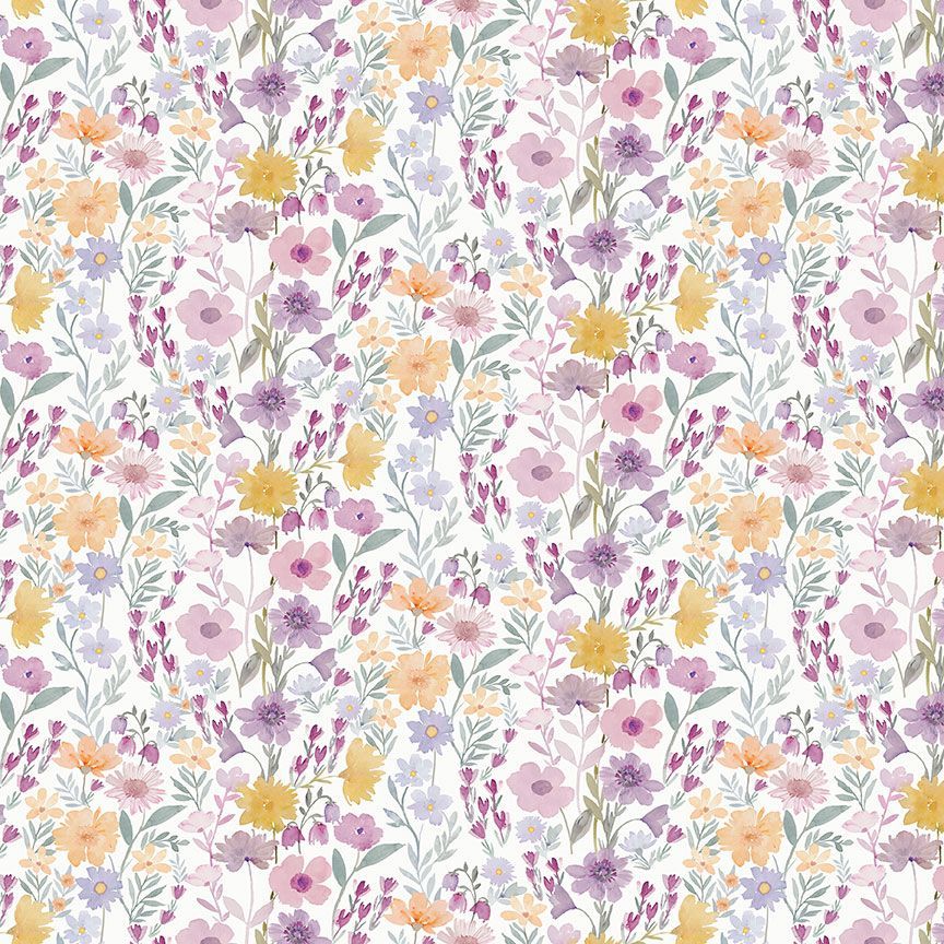 DEAR STELLA - AND SEW IT GOES,  FLORAL DREAM, WHITE