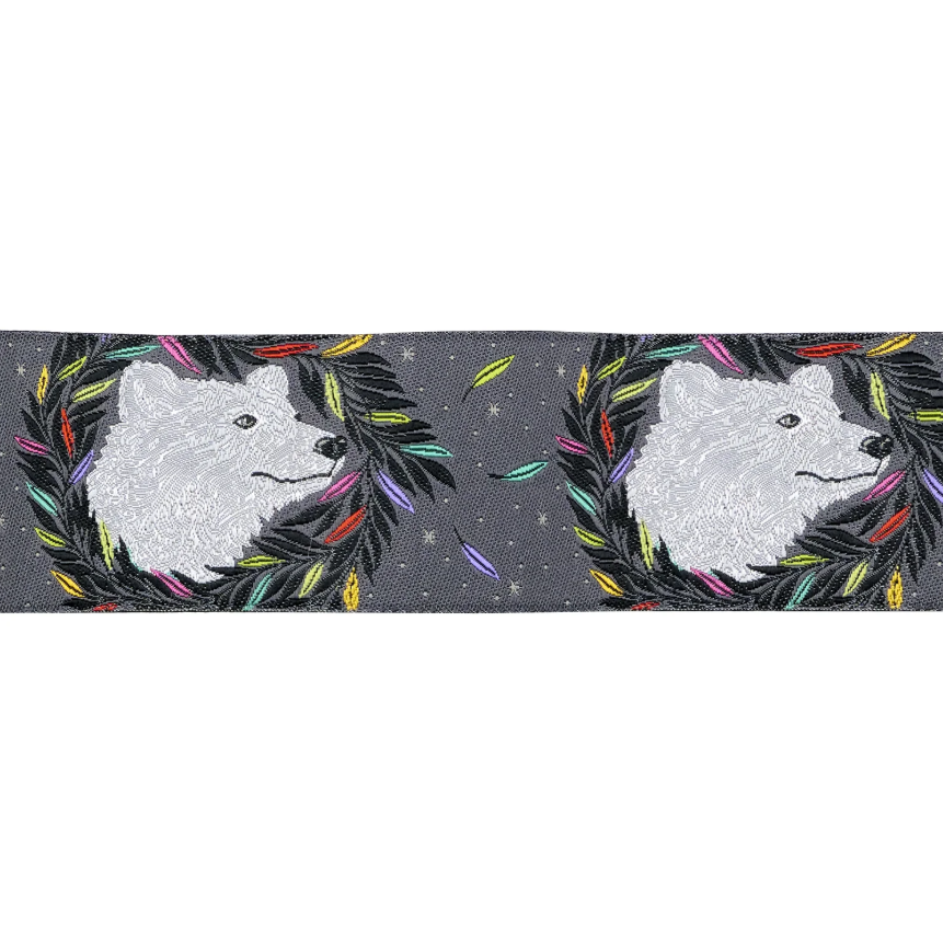 RENAISSANCE RIBBONS - Tula Pink - Graywork, Just Bearly in Carbon 1-1/2" WIDE