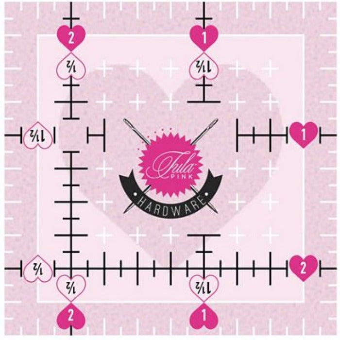 TULA PINK - Tula Pink 2.5in x 2.5in Non Slip Heart Ruler