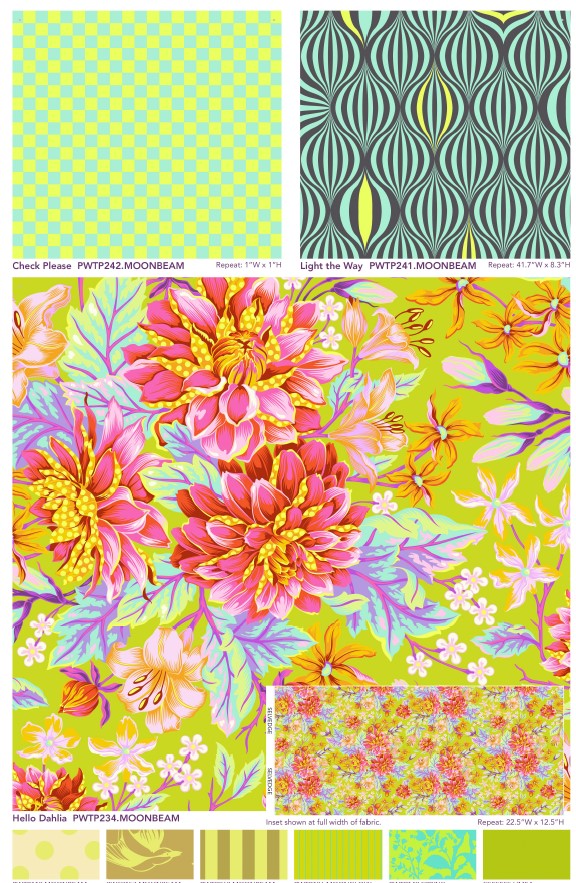 Untamed Check Please Moonbeam - Tula Pink - PER QUARTER METRE Untamed Check Please Moonbeam - Tula Pink - PER QUARTER METRE