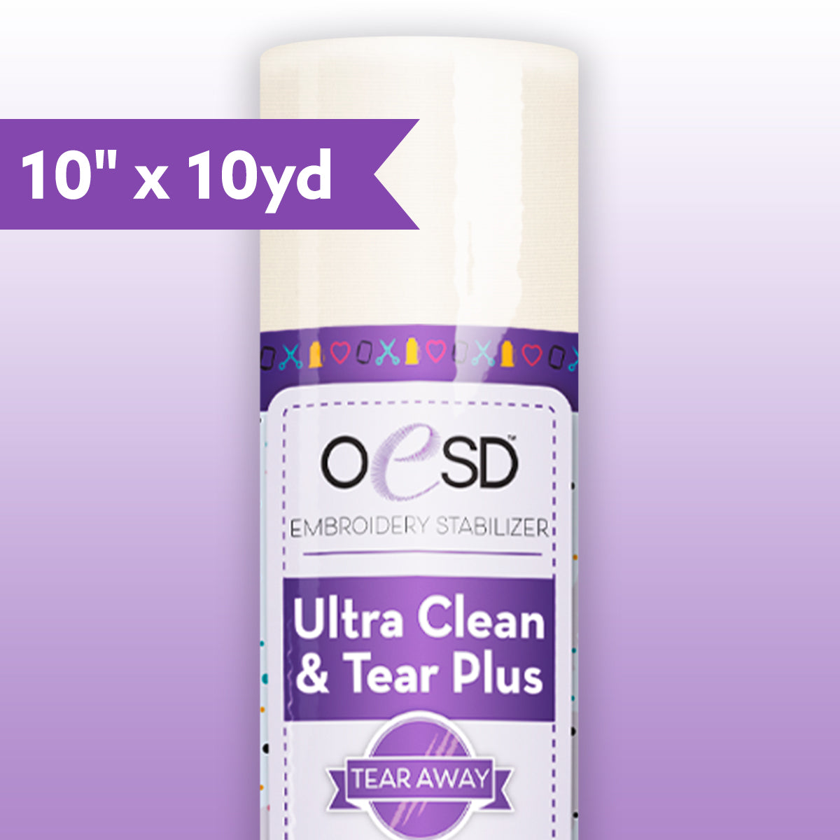 OESD - Ultra Clean and Tear Plus White 10" x 10 yards HBTP17-10