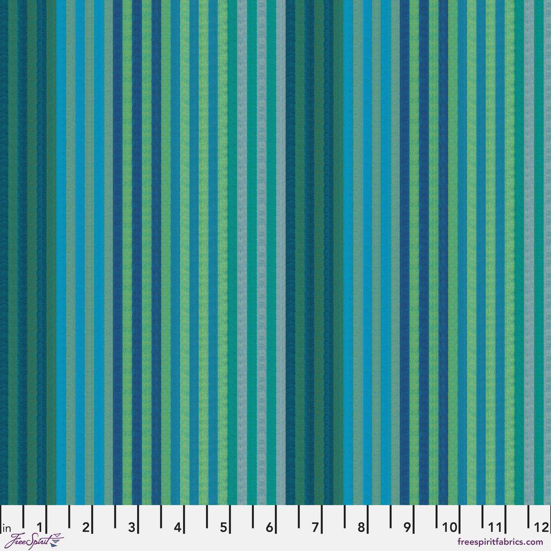 KAFFE FASSETT - Woven Stripes - Caterpillar Stripe, Aqua WSGP001.AQUA