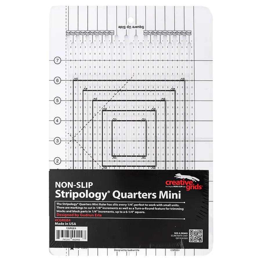 BACK IN STOCK Creative Grids Non-Slip Stripology Mini Quilt Ruler By Gudrun  Erla