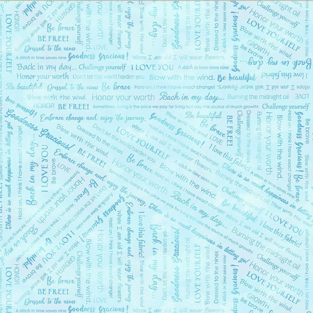 Laura Heine - Goodness Gracious - Collaged Phrases, Pale Blue