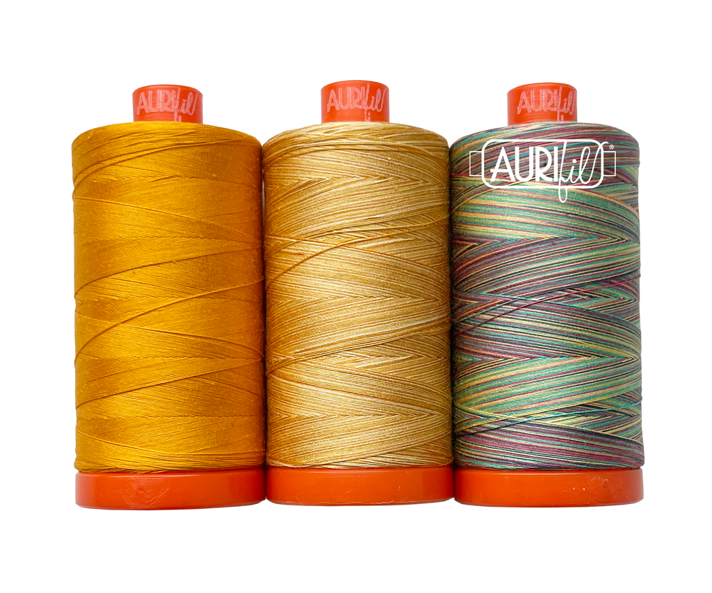 AURIFIL - Thread Color Builder 2022:  APRIL Pachystachys Lutea– Golden Shrimp Plant - Artistic Quilts with Color