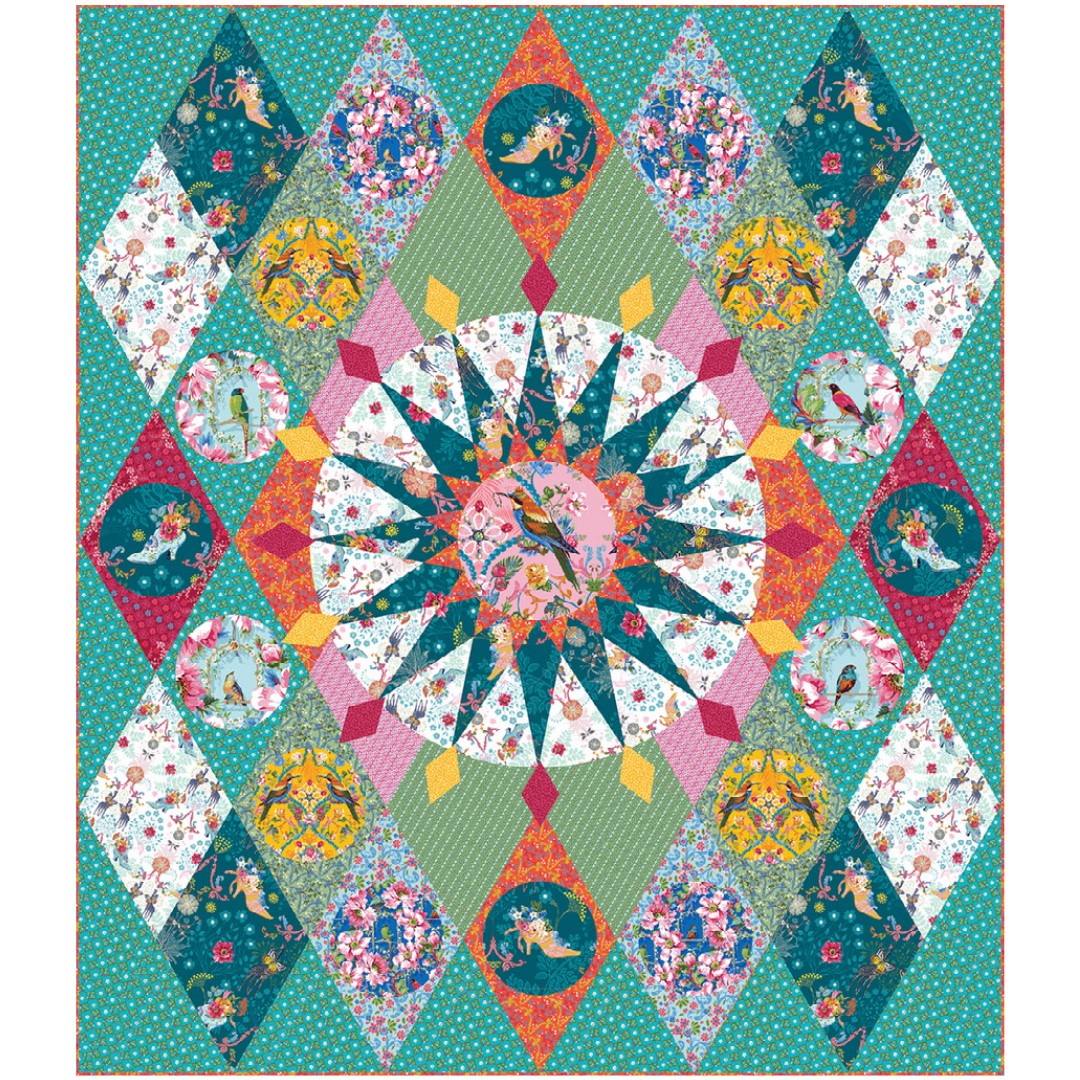 ROBIN RUTH DESIGNS - SKINNY ROBIN 16-POINT MARINER'S COMPASS BOOK AND RULER COMBO - Artistic Quilts with Color