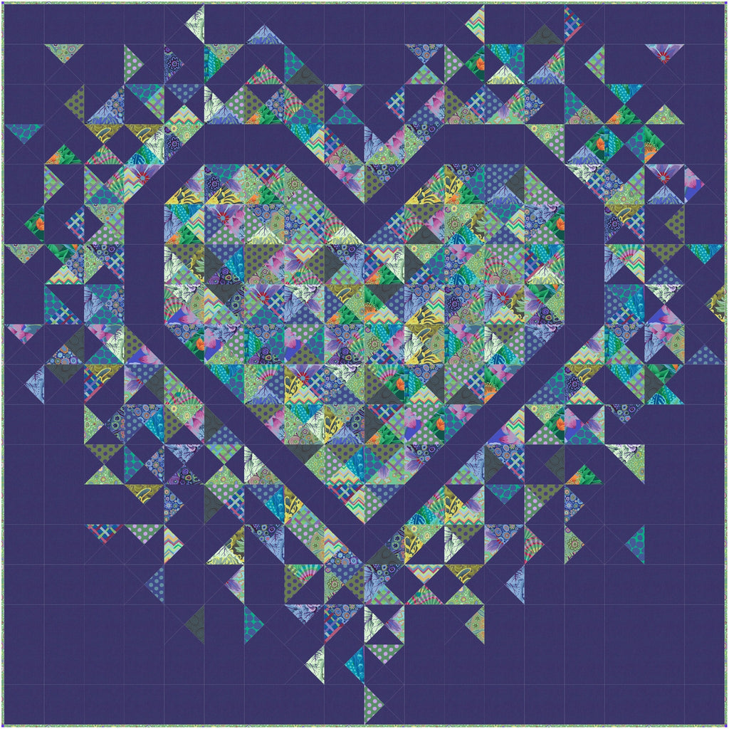 SLICE OF PI - EXPLODING HEART QUILT PATTERN - Artistic Quilts with Color