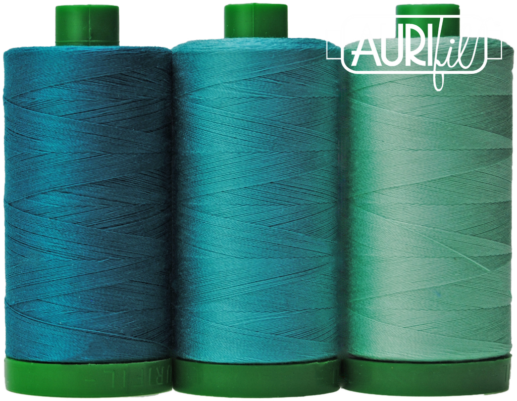 AURIFIL - Thread Color Builder 2021: August - Blue-Throated Macaw - Artistic Quilts with Color