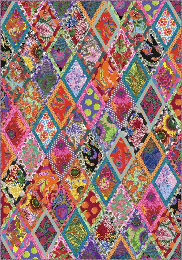 KAFFE FASSETT COLLECTIVE - QUILTS IN BURANO - BORDERED DIAMONDS QUILT KIT - Artistic Quilts with Color