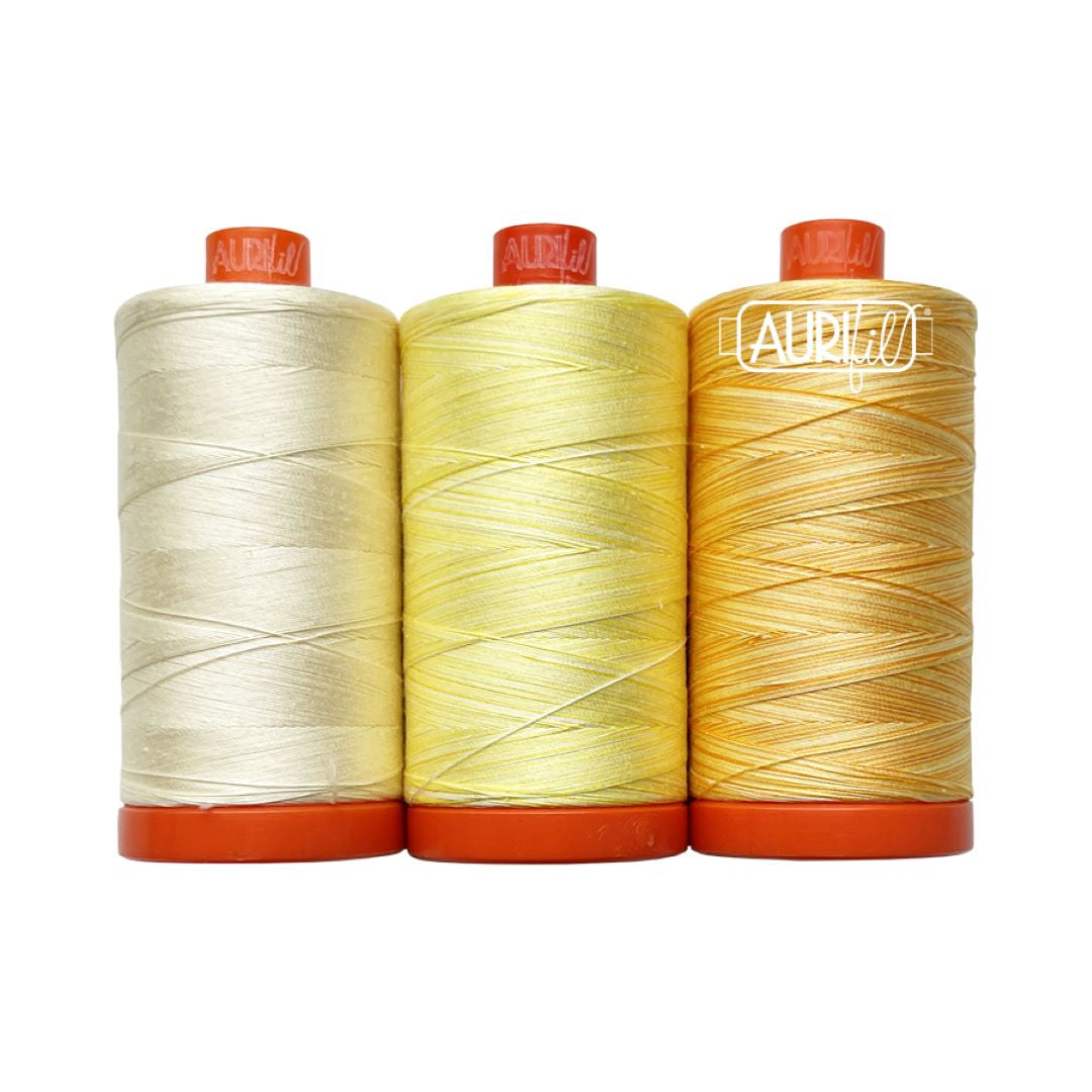 AURIFIL - Thread Color Builder 2022: SEPTEMBER Allamanda Cathartica – Golden Trumpet - Artistic Quilts with Color