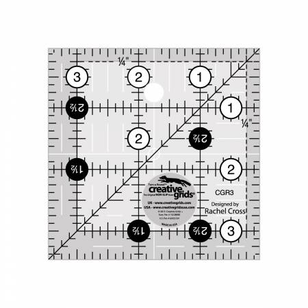 CREATIVE GRIDS QUILT RULER 3-1/2IN SQUARE