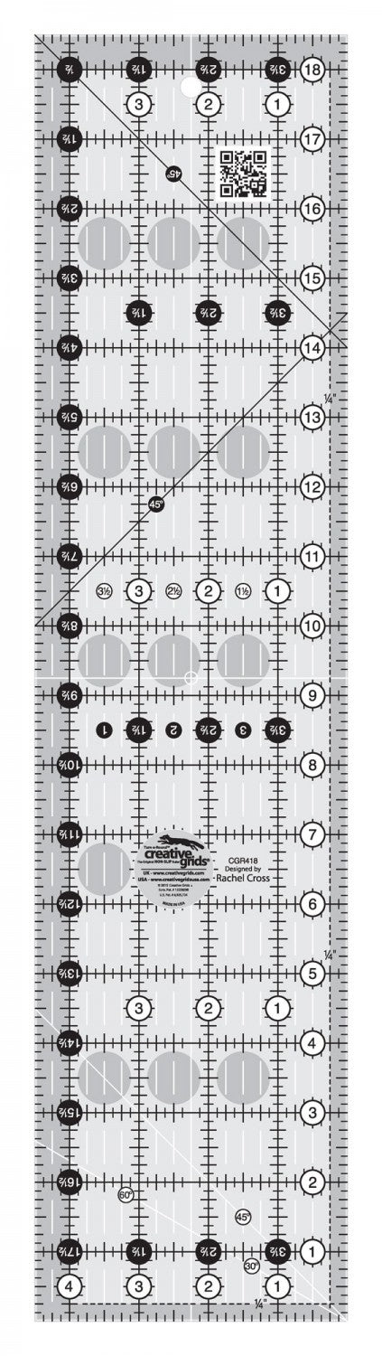 CREATIVE GRIDS QUILT RULER 4.5 X 18.5 INCHES