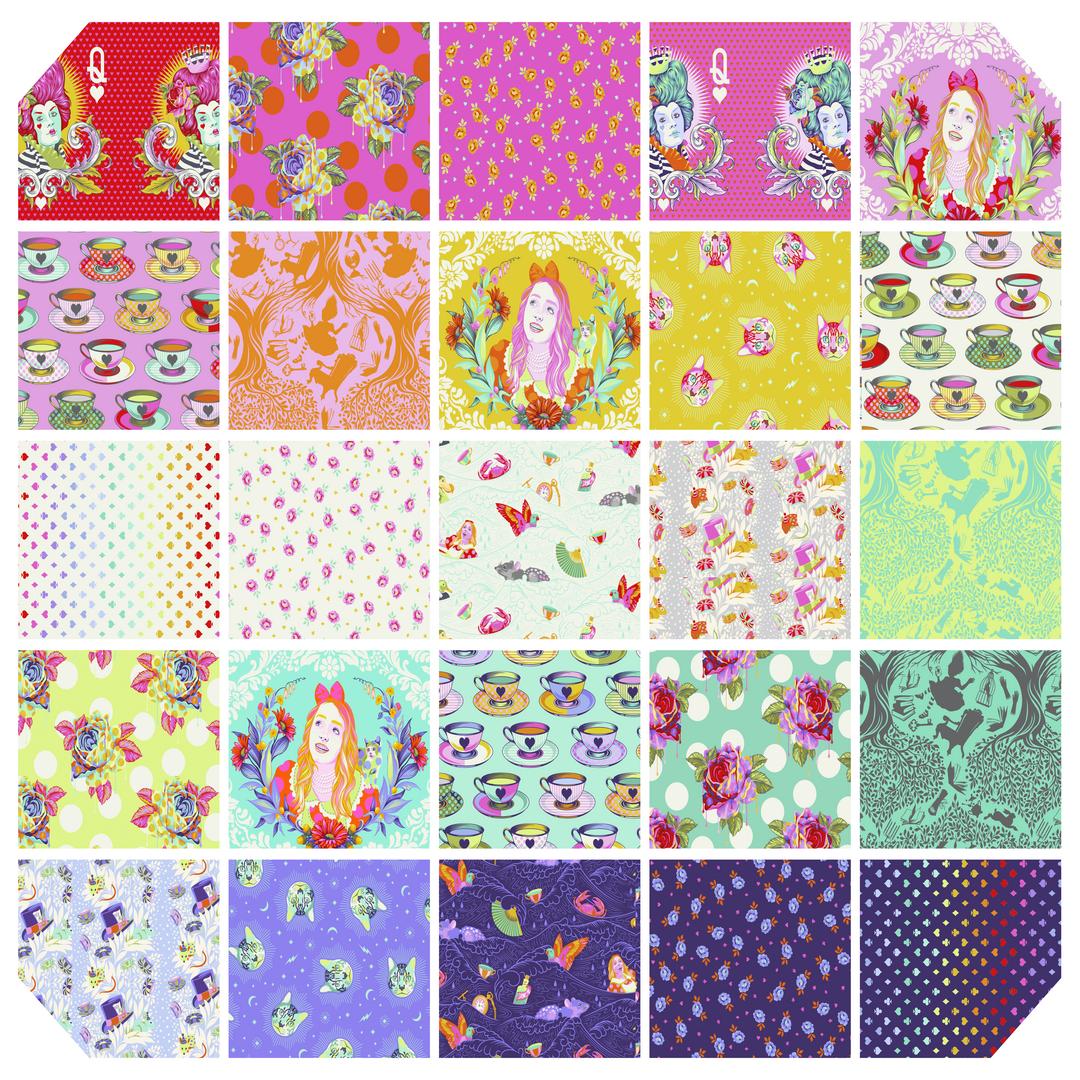 TULA PINK - CURIOSER AND CURIOSER - Curioser Fat Quarter Bundle - Artistic Quilts with Color