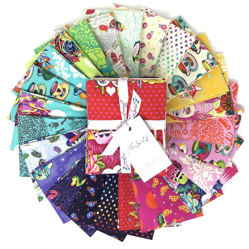 TULA PINK - CURIOSER AND CURIOSER - Curioser Fat Quarter Bundle - Artistic Quilts with Color