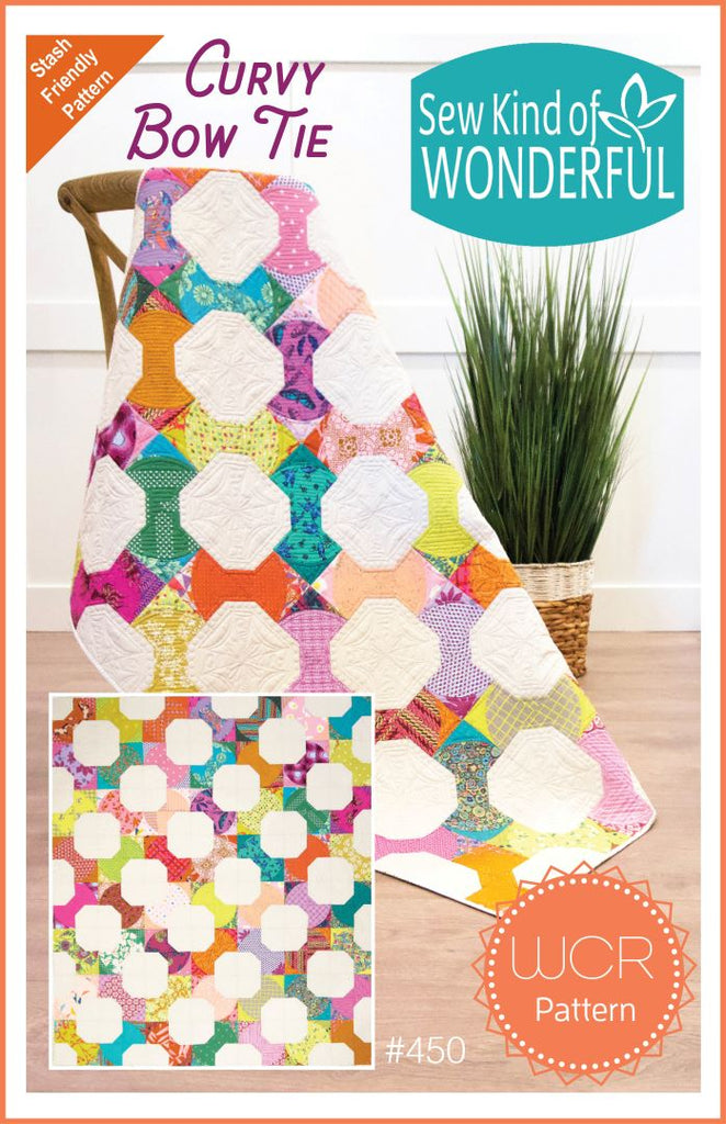 SEW KIND OF WONDERFUL - CURVY BOW TIE PATTERN - Artistic Quilts with Color