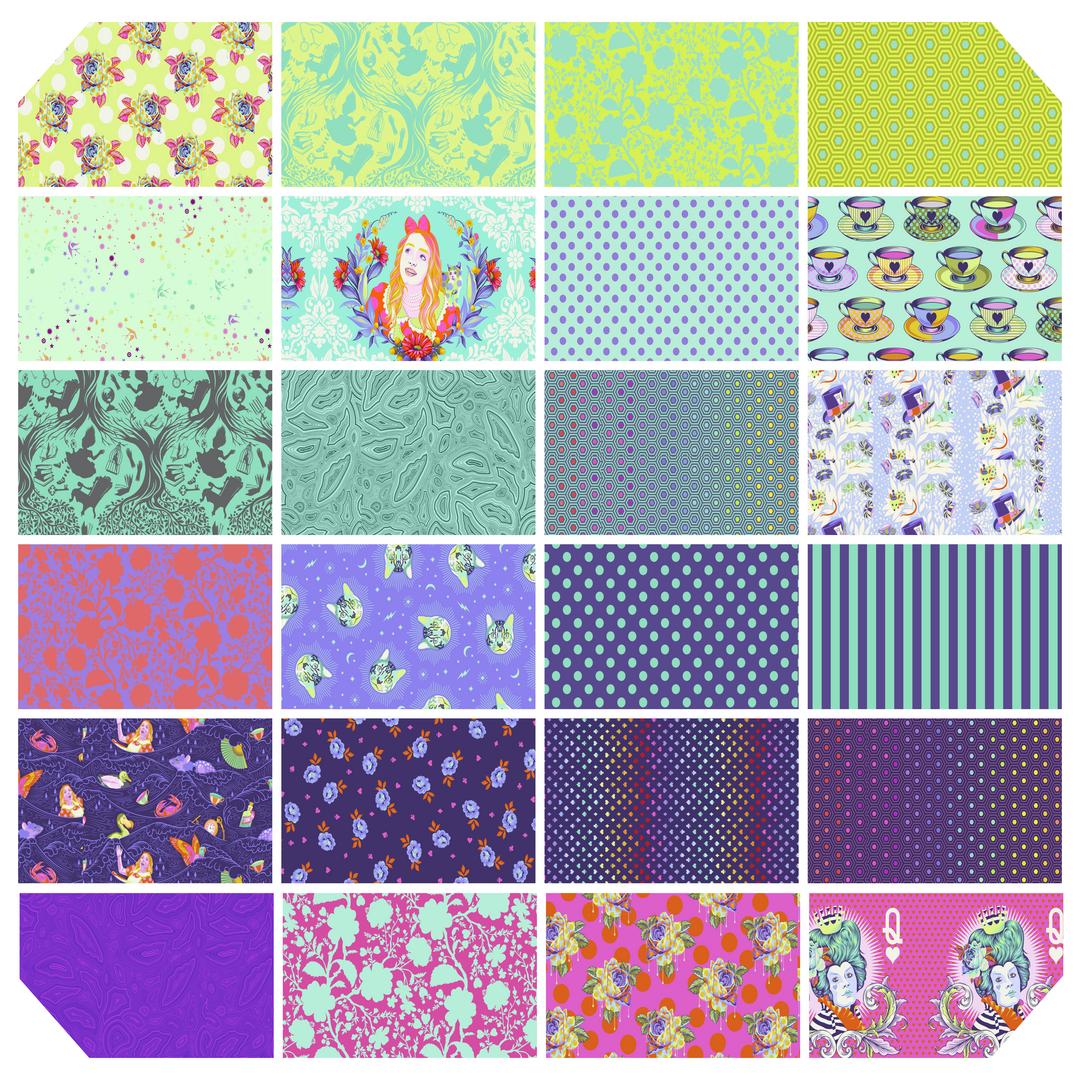 TULA PINK - CURIOSER AND CURIOSER - Daydream Fat Quarter Bundle - Artistic Quilts with Color