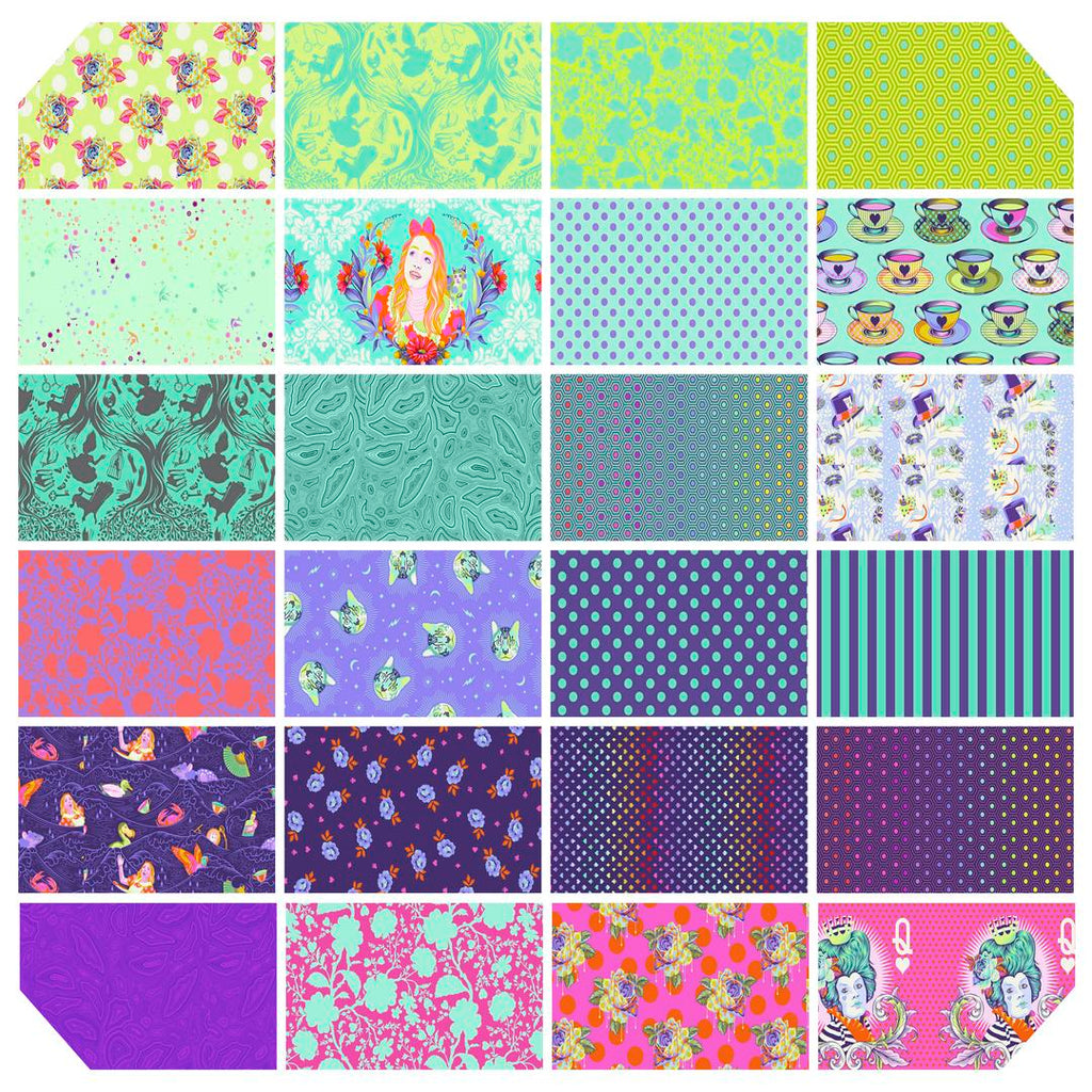 TULA PINK - CURIOSER AND CURIOSER - Daydream Fat Quarter Bundle - Artistic Quilts with Color