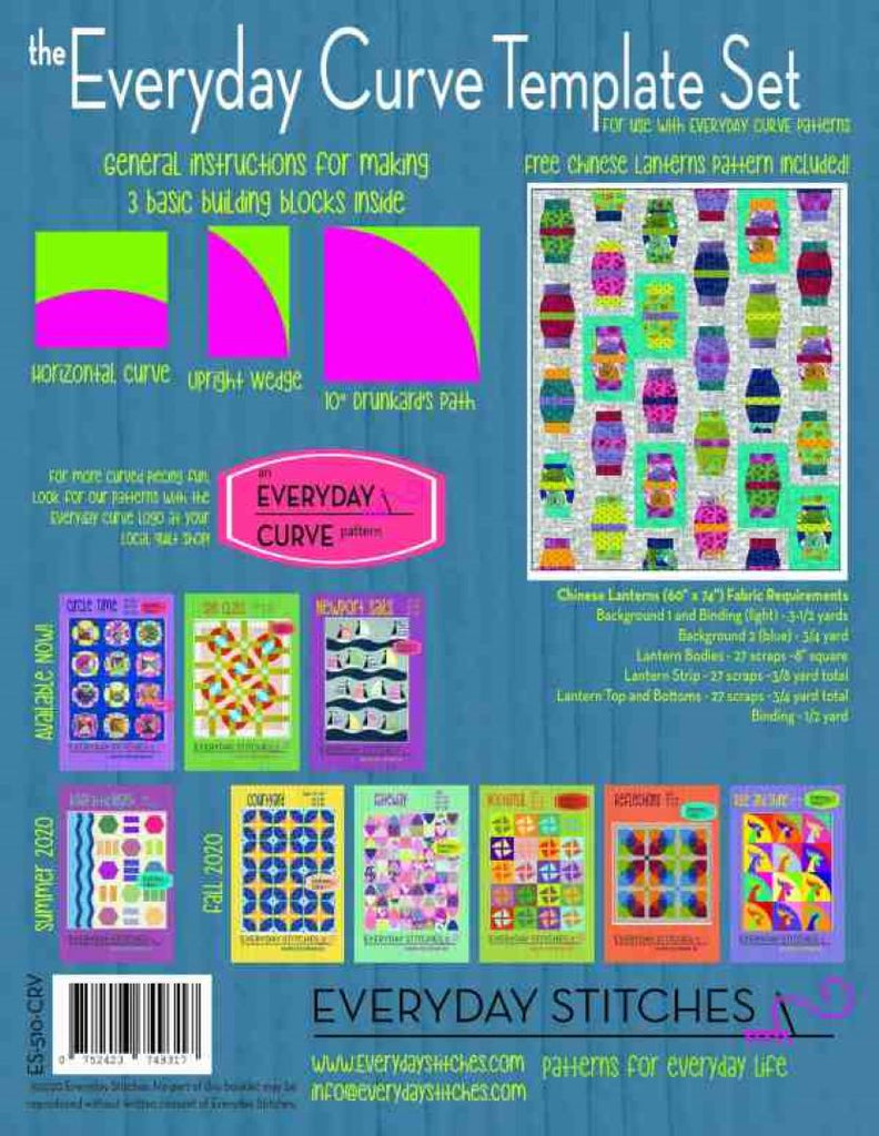 EVERYDAY STITCHES - CURVE TEMPLATE SET - Artistic Quilts with Color
