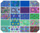 KAFFE FASSETT COLLECTIVE - KFC FEBRUARY 2022 - Neptune Colorway Fat Quarter Bundle - Artistic Quilts with Color