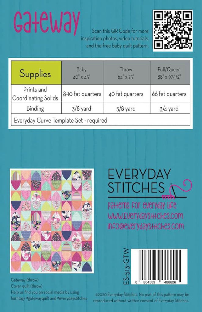 EVERYDAY STITCHES - GATEWAY PATTERN - Artistic Quilts with Color