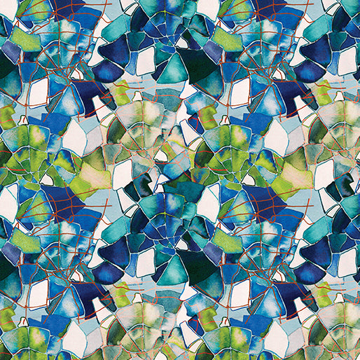 PRISMATICS BY BENARTEX, Digital, Glass, Turquoise Multi