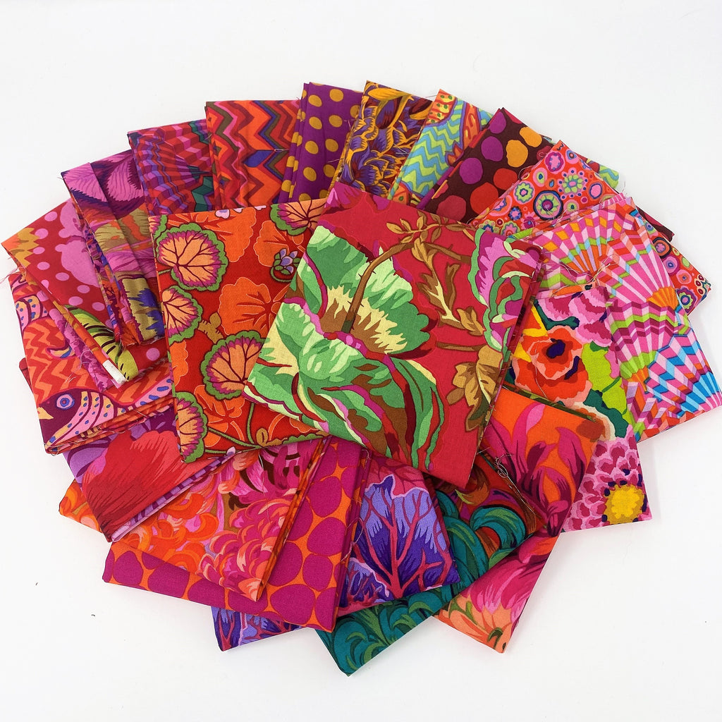 KAFFE FASSETT COLLECTIVE - Red Colorway, Fat Quarter Bundle - Artistic Quilts with Color