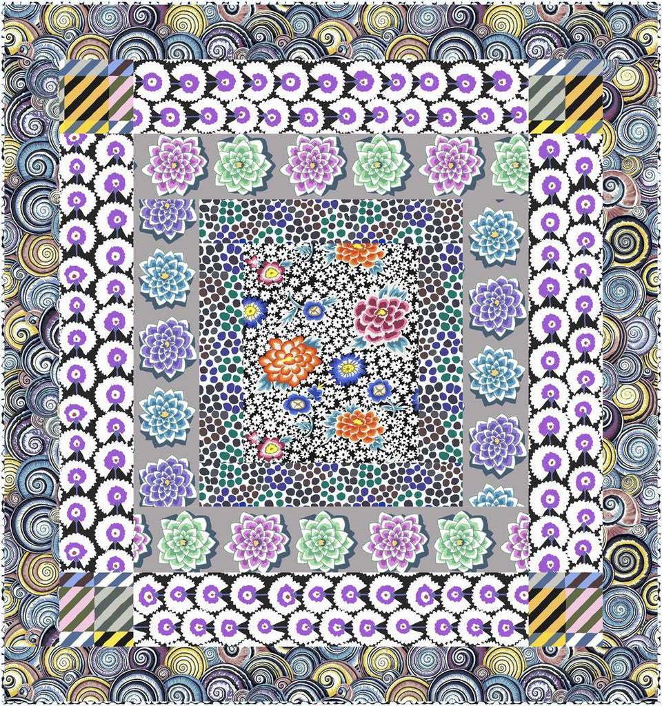 KAFFE FASSETT COLLECTIVE - KFC  FEBRUARY 2022 - CONTRAST PLAY QUILT KIT - Artistic Quilts with Color