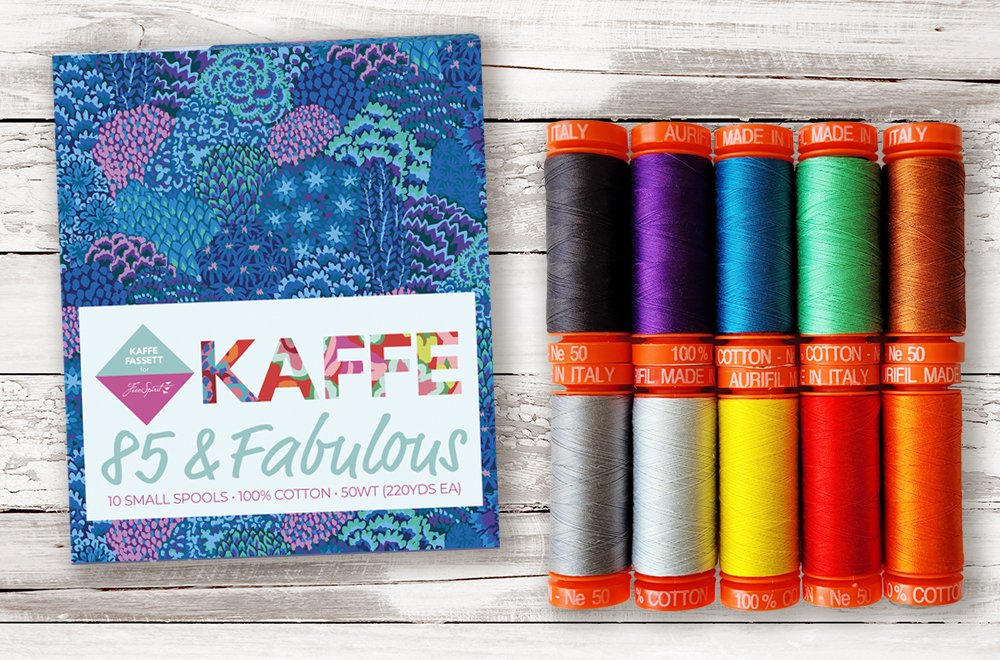AURIFIL - 85 & Fabulous by Kaffe Fassett SHIPPING NOVEMBER 2022 - Artistic Quilts with Color