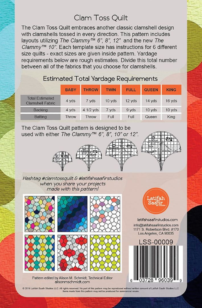 LATIFAH SAAFIR - Glam Toss Pattern - Artistic Quilts with Color