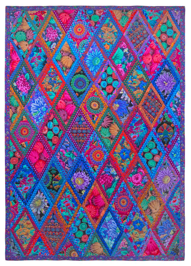 KAFFE FASSETT COLLECTIVE - QUILTS IN BURANO - MIDNIGHT DIAMONDS QUILT KIT - Artistic Quilts with Color